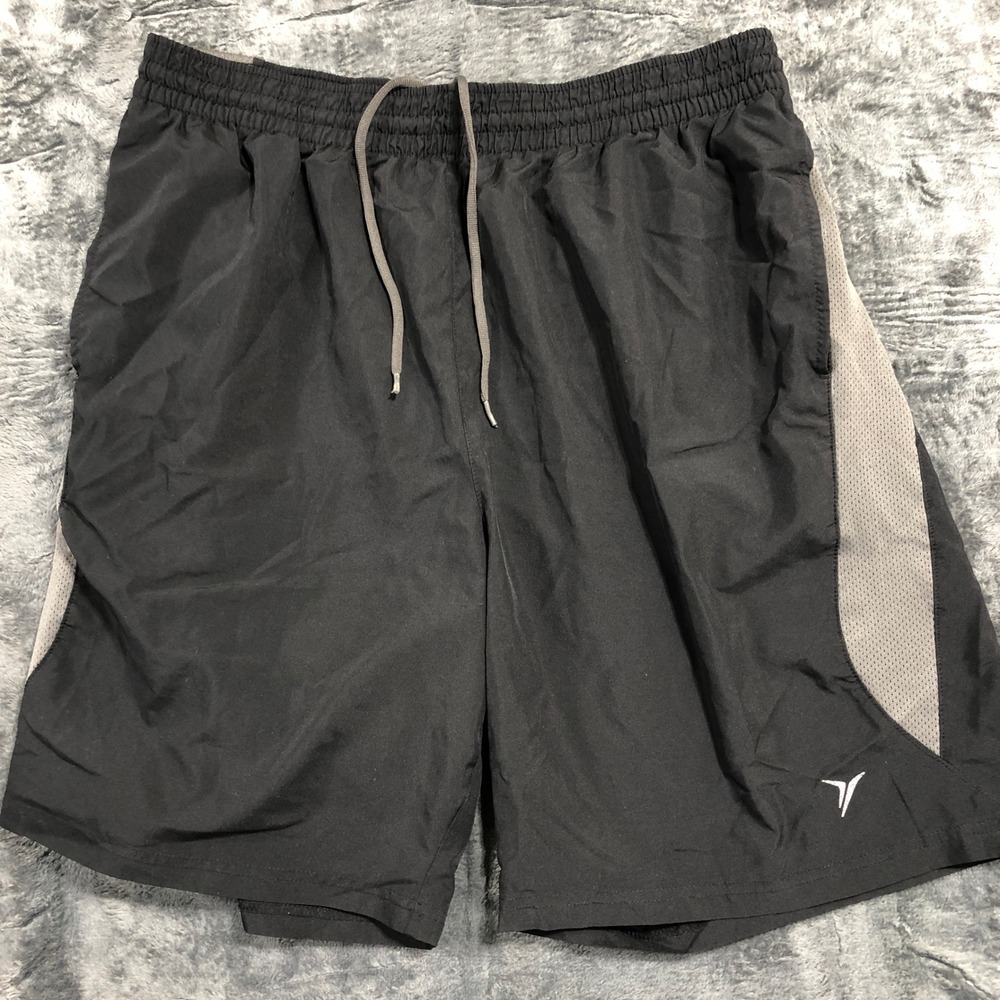 Old Navy Active Shorts Mens Large Black Grey Athletic Running‎